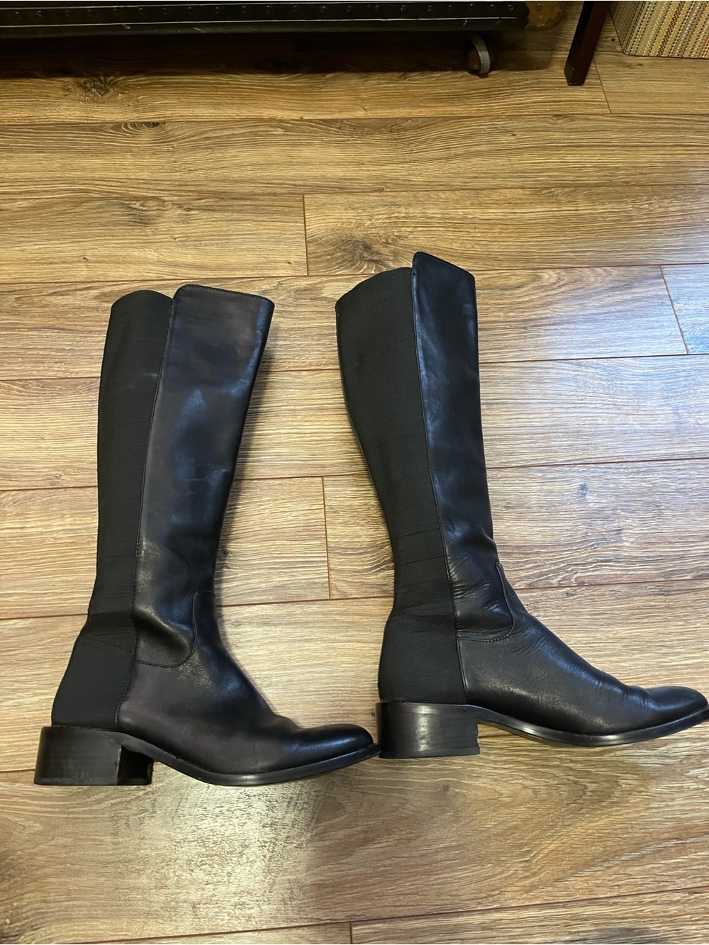 BCBGeneration Black Over-the-Knee Stretch Leather Boots